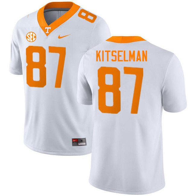 Miles Kitselman Tennessee Jersey,Tennessee Volunteers #87 Miles Kitselman College Jersey-White